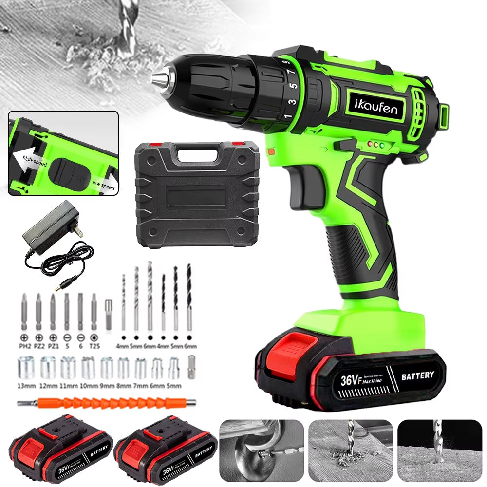 Top Sale Hand Drill Power Tools Multi-Function 18V Electric Impact Cordless Drill