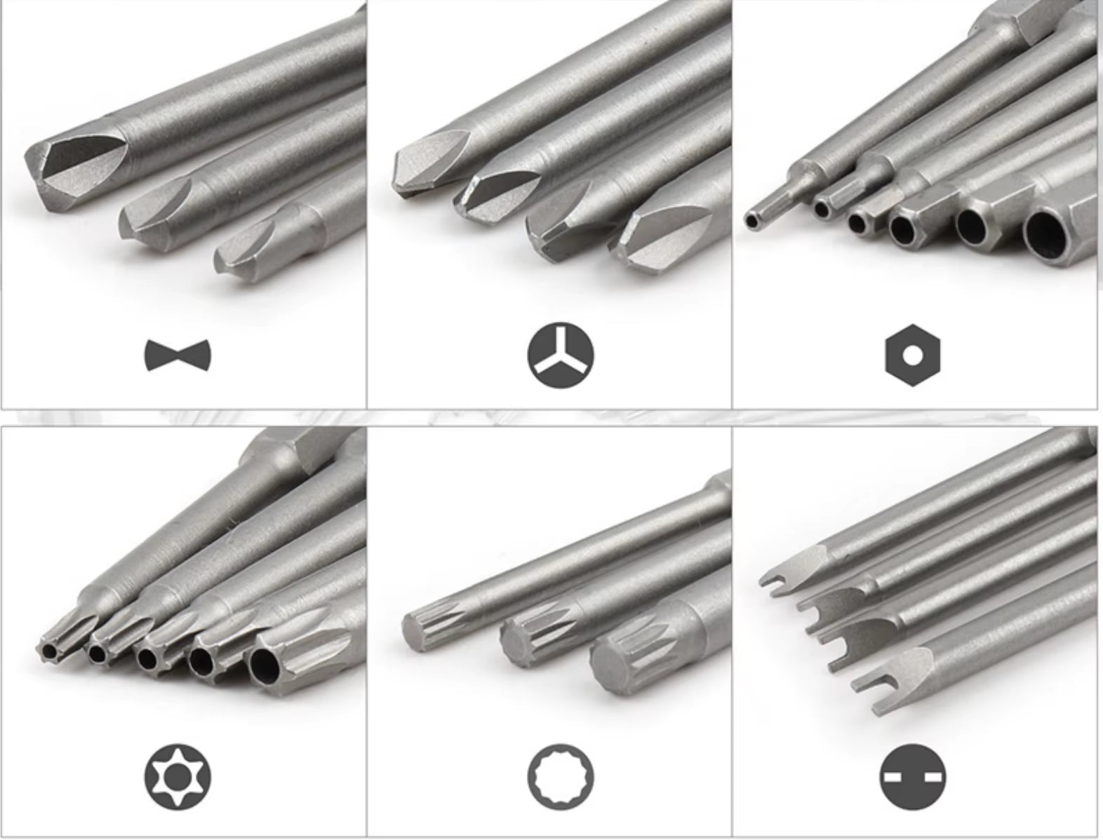 50Pcs Extra Long Reach Bit Set 75Mm Security Screwdriver Bits Torx Star Hex Philips Square Spanner Bit