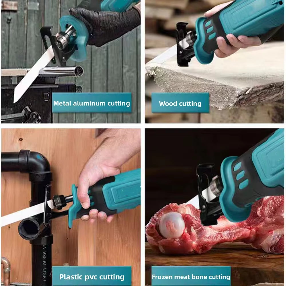 Brushless Reciprocating Saw High-Power Cutting Saw Handheld Multifunctional Household Small Electric Saw No Battery