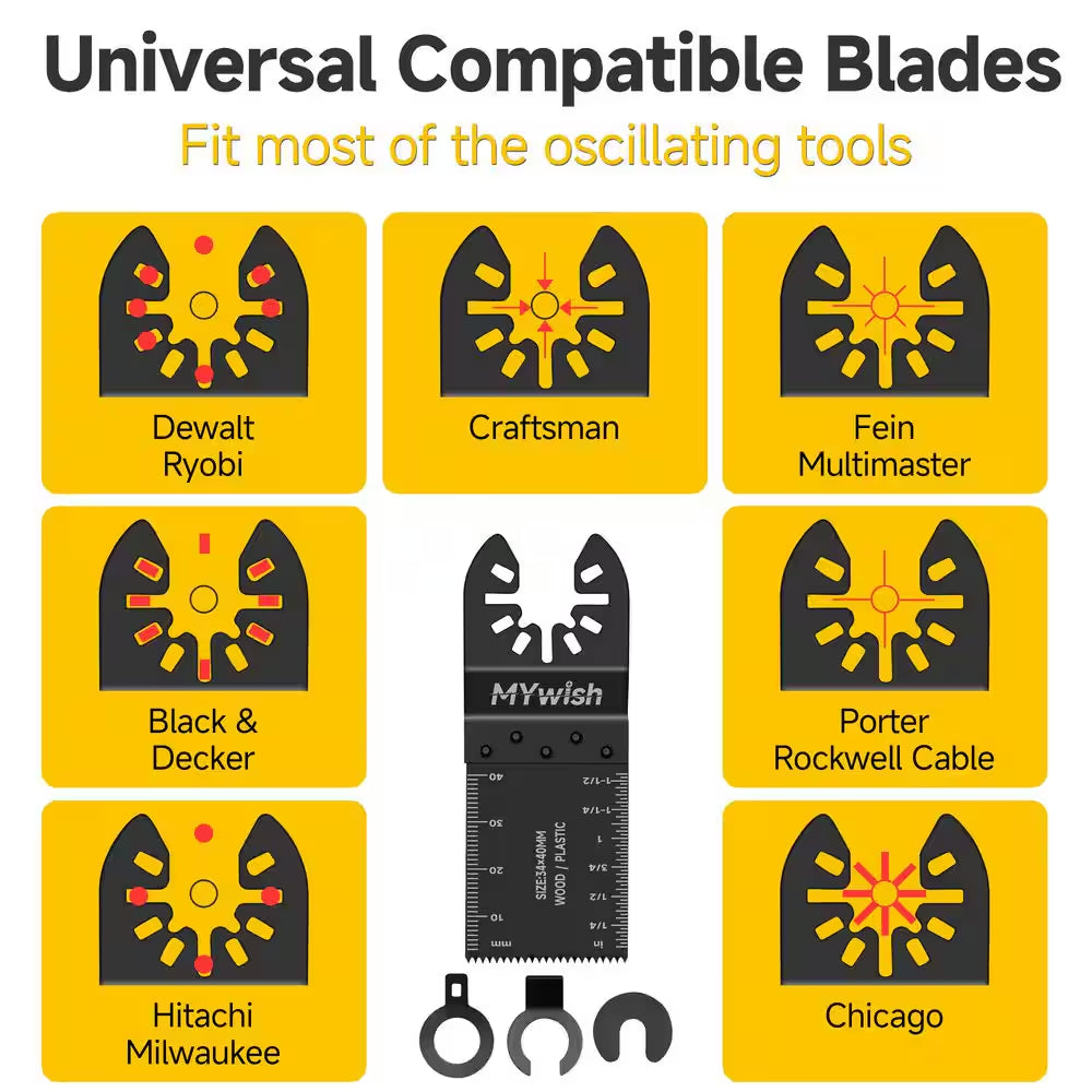 100-Pieces Oscillating Tool Blades Professional Universal Oscillating Saw Blades Wood Multitool Blades