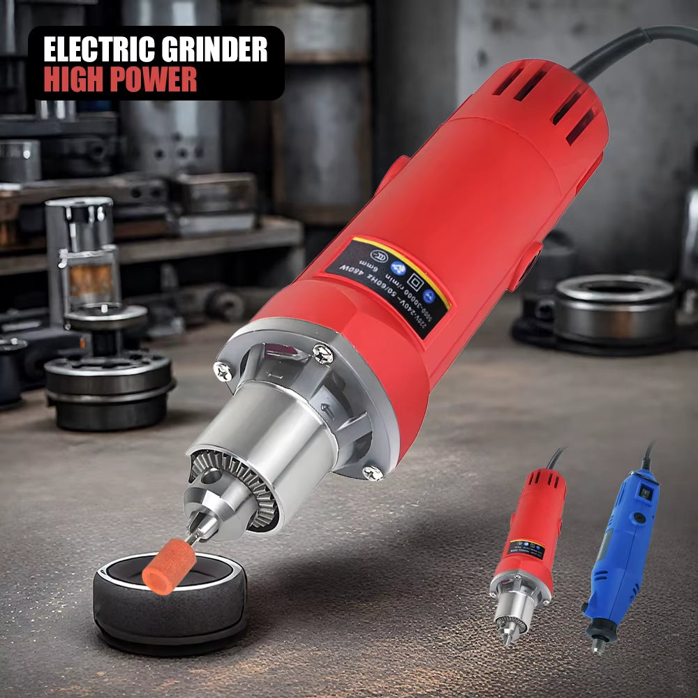 220V Electric Grinder High Power Handheld Electric Grinder Jade Cutting Carving Polishing Machine Electric Drill Power Tools