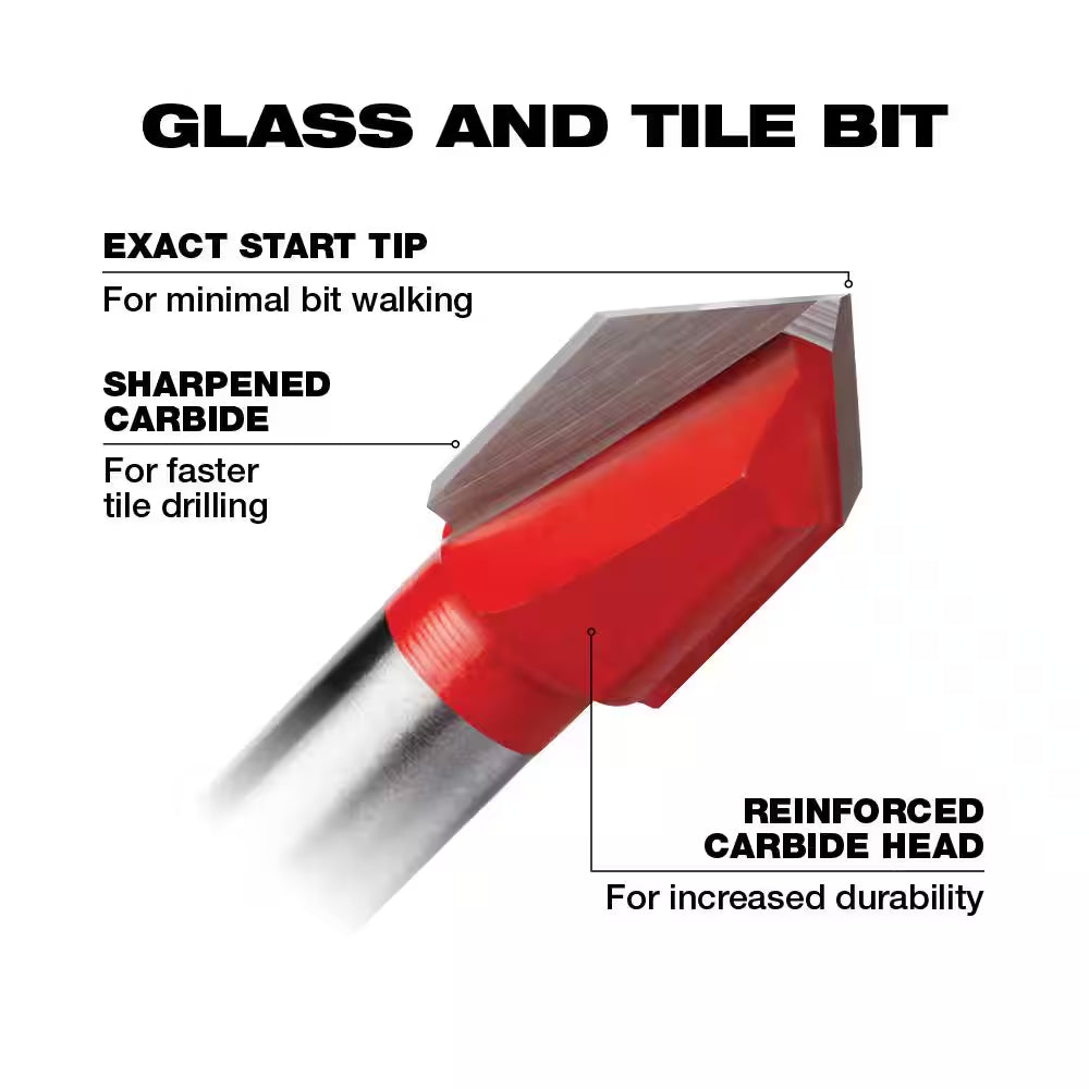 Carbide Glass and Tile Bit Set & Multi-Material Drill Bits Set (9-Pack)