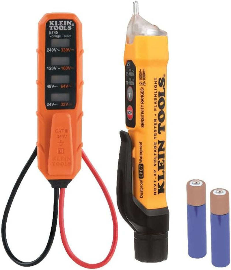 NCVT3PKIT Electrical Test Kit, Dual-Range Non-Contact Voltage Tester with Flashlight, AC/DC Voltage Tester