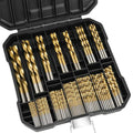 99 PCS HSS 135° TIP TITANIUM COATED TWIST DRILL BIT SET 1.5-10MM IRON BOX